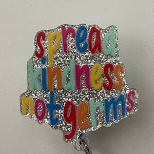 Glittery 'Spread Kindness Not Germs' Badge